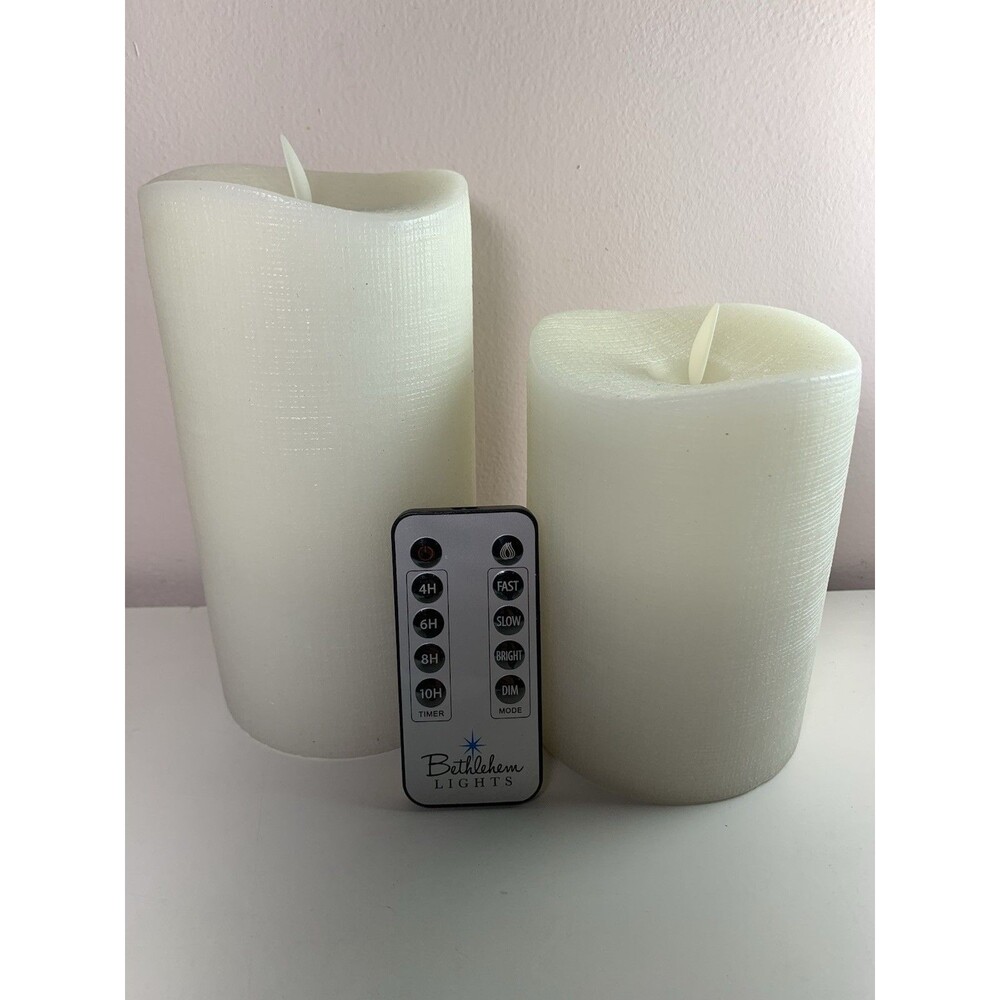 Bethlehem Lights Flameless Touch Candles With Remote 5” 6.5” Textured